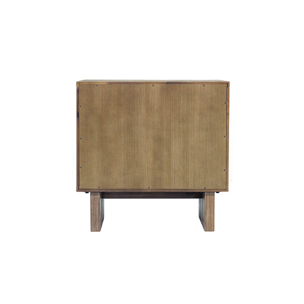 Lh Imports Atlantis Nightstand - Elegant Storage Solution With Velvet Lined Drawers & Smooth Metal Glides Brown Solid Acacia,Acacia Veneer,Mdf Atl002