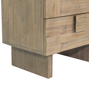 Lh Imports Atlantis Nightstand - Elegant Storage Solution With Velvet Lined Drawers & Smooth Metal Glides Brown Solid Acacia,Acacia Veneer,Mdf Atl002
