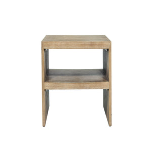 Lh Imports Atlantis Modern Side Table With Stylish Storage Shelf - Versatile Design For Any Room Decor Brown Solid Acacia,Acacia Veneer,Mdf Atl033