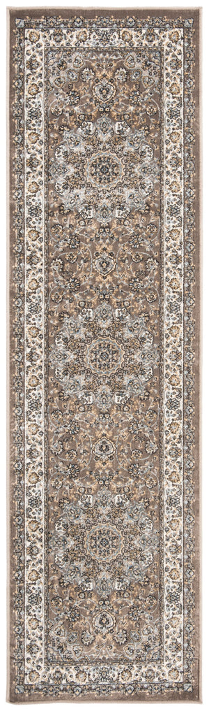 Safavieh Atlas Power Loomed Runner Rug - Exquisite Taupe And Blue Design For Elegant Home Décor Solutions Taupe ,Blue Viscose Pile Atl668e-24