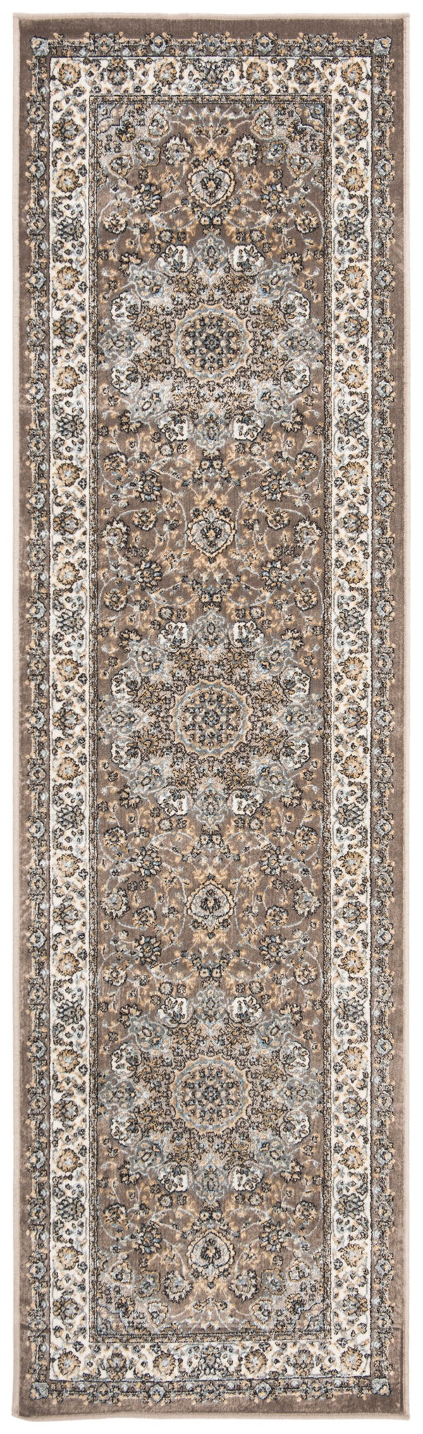 Safavieh Atlas Power Loomed Runner Rug - Exquisite Taupe And Blue Design For Elegant Home Décor Solutions Taupe ,Blue Viscose Pile Atl668e-24