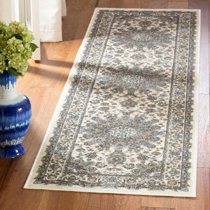 Safavieh Atlas Power Loomed Runner Rug - Exquisite Taupe And Blue Design For Elegant Home Décor Solutions Ivory ,Blue Viscose Pile Atl668f-3