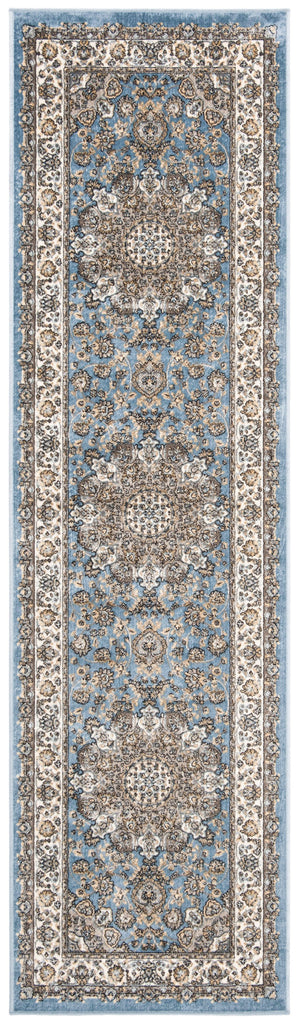 Safavieh Atlas Power Loomed Runner Rug - Exquisite Taupe And Blue Design For Elegant Home Décor Solutions Blue ,Ivory Viscose Pile Atl668l-24