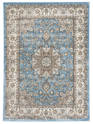 Safavieh Atlas Power Loomed Runner Rug - Exquisite Taupe And Blue Design For Elegant Home Décor Solutions Blue ,Ivory Viscose Pile Atl668l-24