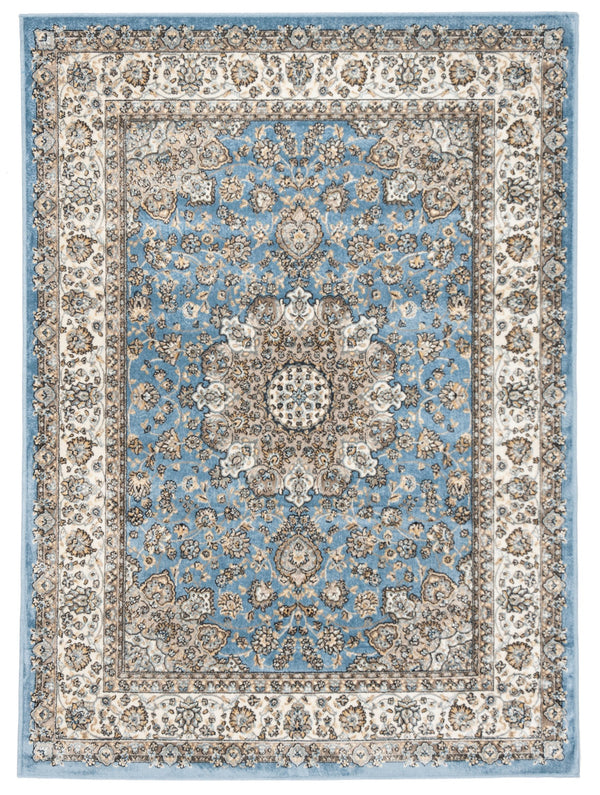 Safavieh Atlas Power Loomed Runner Rug - Exquisite Taupe And Blue Design For Elegant Home Décor Solutions Blue ,Ivory Viscose Pile Atl668l-24