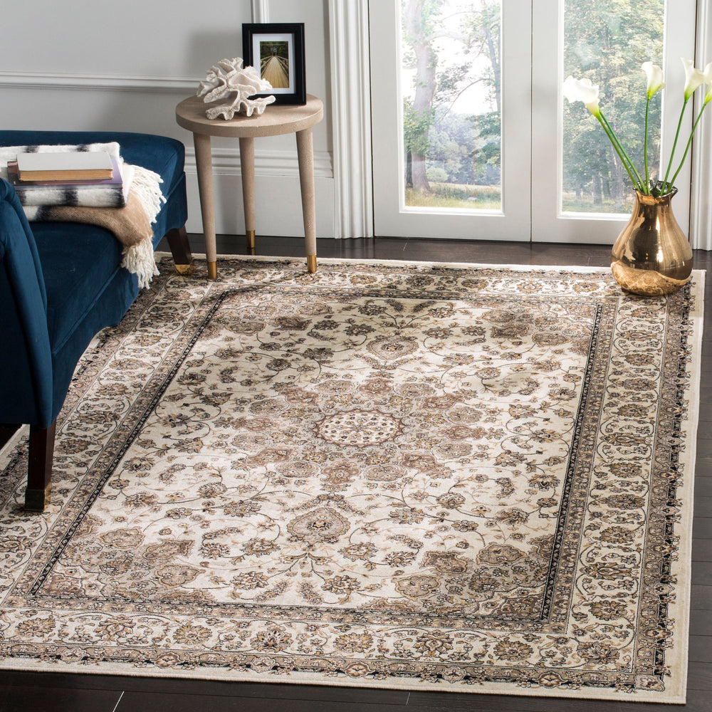 Safavieh Atlas Luxurious Taupe And Blue Area Rug – Timeless Elegance For Your Living Space Décor Upgrade Ivory ,Ivory Viscose Pile Atl668s-5