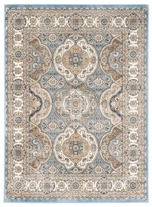 Safavieh Atlas Exquisite Runner Area Rug In Serene Blue And Ivory With Traditional Persian Motifs For Elegance Blue ,Ivory Viscose Pile Atl675l-24