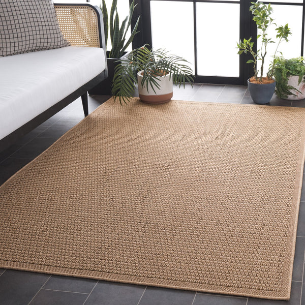 Safavieh Atrium Timeless Elegance Area Rug – Durable Indoor/Outdoor Decor With Soft Touch And Neutral Appeal Beige 42% Polypropylene,41% Jute,12% Polyester,5% Adhesive Material Atm101b-4