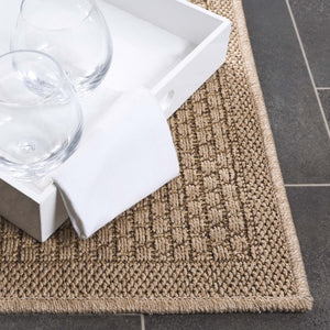 Safavieh Atrium Beige Medium Rectangle Area Rug 5'3" X 7'6" - Durable, Stylish, Perfect For Indoor & Outdoor Use Beige 42% Polypropylene,41% Jute,12% Polyester,5% Adhesive Material Atm102b-5