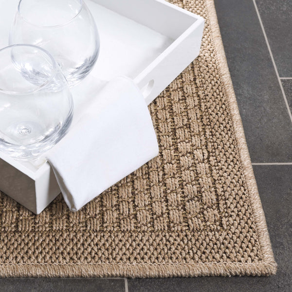 Safavieh Atrium Beige Medium Rectangle Area Rug 5'3" X 7'6" - Durable, Stylish, Perfect For Indoor & Outdoor Use Beige 42% Polypropylene,41% Jute,12% Polyester,5% Adhesive Material Atm102b-5
