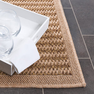 Safavieh Atrium 6ft 7in Indoor/Outdoor Area Rug - Luxurious Beige Design For Elegant Home Decor & Comfort Beige 42% Polypropylene,41% Jute,12% Polyester,5% Adhesive Material Atm104b-7r