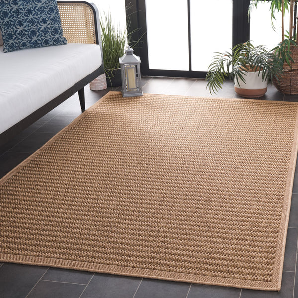 Safavieh Atrium 6ft 7in Indoor/Outdoor Area Rug - Luxurious Beige Design For Elegant Home Decor & Comfort Beige 42% Polypropylene,41% Jute,12% Polyester,5% Adhesive Material Atm104b-7r