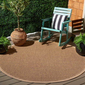 Safavieh Atrium 6ft 7in Indoor/Outdoor Area Rug - Luxurious Beige Design For Elegant Home Decor & Comfort Beige 42% Polypropylene,41% Jute,12% Polyester,5% Adhesive Material Atm104b-7r