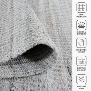 Amer Rugs Atlantic Hand-woven Area Rug In Geometric Design - Durable, Easy-care Solution For Any Space Dove Yarn Atn20508