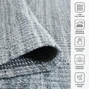 Amer Rugs Atlantic Hand-woven Area Rug In Geometric Design - Durable, Easy-care Solution For Any Space Metallic Gray Yarn Atn30810