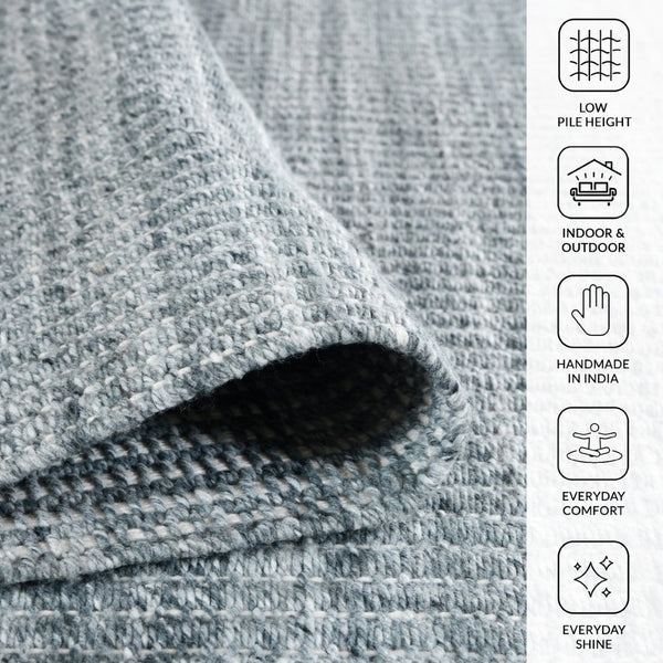 Amer Rugs Atlantic Hand-woven Area Rug In Geometric Design - Durable, Easy-care Solution For Any Space Metallic Gray Yarn Atn30810