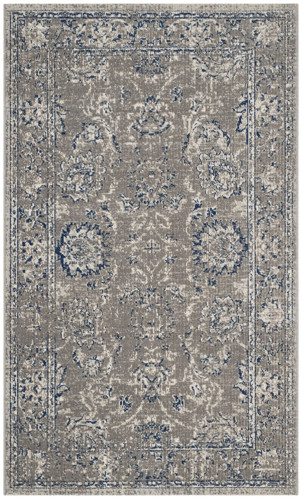 Safavieh Artisan Dark Grey/Blue 3' X 5' Turkish Area Rug - Elegant Floral Design, Oeko-tex Certified Luxury Decor Dark Grey ,Blue Polypropylene Pile Atn316a-3