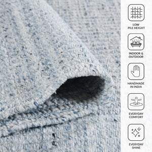 Amer Rugs Atlantic Hand-woven Area Rug In Geometric Design - Durable, Easy-care Solution For Any Space Sky Blue Yarn Atn50406