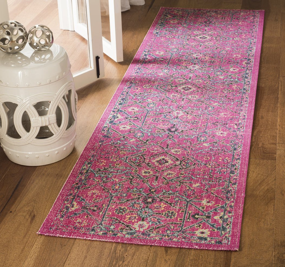 Safavieh Artisan Area Rug - Elegant Power-loomed Floor Covering With Vintage Charm And Modern Design Elements Fuchsia ,Anthracite 40% Polypropylene 27% Jute 20% Cotton 13% Polycotton Atn503b-4