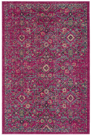 Safavieh Artisan Area Rug - Elegant Power-loomed Floor Covering With Vintage Charm And Modern Design Elements Fuchsia ,Anthracite 40% Polypropylene 27% Jute 20% Cotton 13% Polycotton Atn503b-4