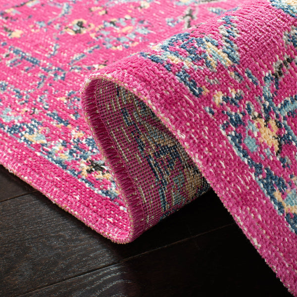 Safavieh Artisan Area Rug - Elegant Power-loomed Floor Covering With Vintage Charm And Modern Design Elements Fuchsia ,Anthracite 40% Polypropylene 27% Jute 20% Cotton 13% Polycotton Atn503b-4