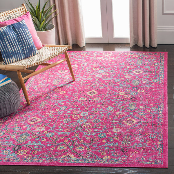Safavieh Artisan Area Rug - Elegant Power-loomed Floor Covering With Vintage Charm And Modern Design Elements Fuchsia ,Anthracite 40% Polypropylene 27% Jute 20% Cotton 13% Polycotton Atn503b-4