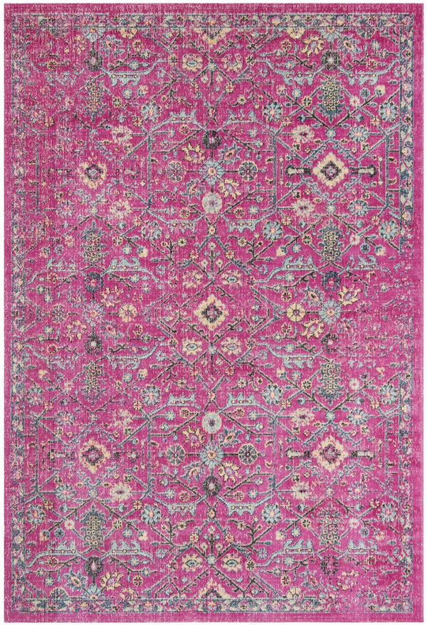 Safavieh Artisan Area Rug - Elegant Power-loomed Floor Covering With Vintage Charm And Modern Design Elements Fuchsia ,Anthracite 40% Polypropylene 27% Jute 20% Cotton 13% Polycotton Atn503b-4