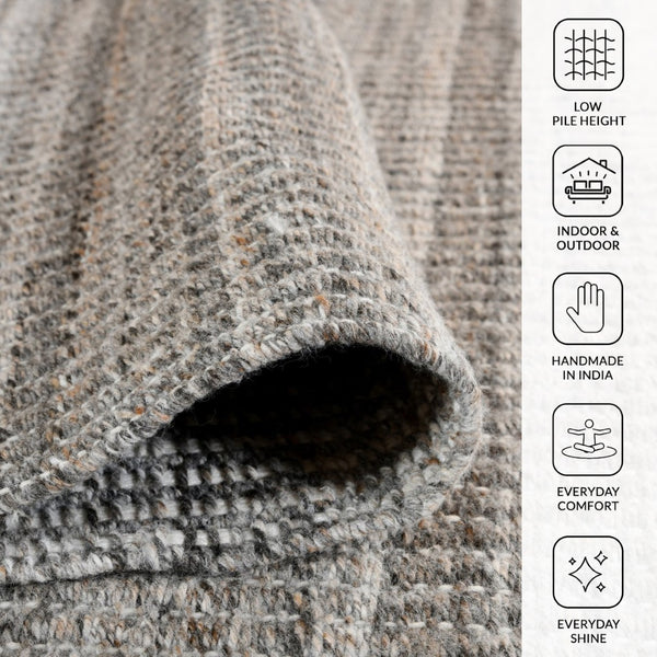 Amer Rugs Atlantic Hand-woven Area Rug In Geometric Design - Durable, Easy-care Solution For Any Space Brown Yarn Atn60203