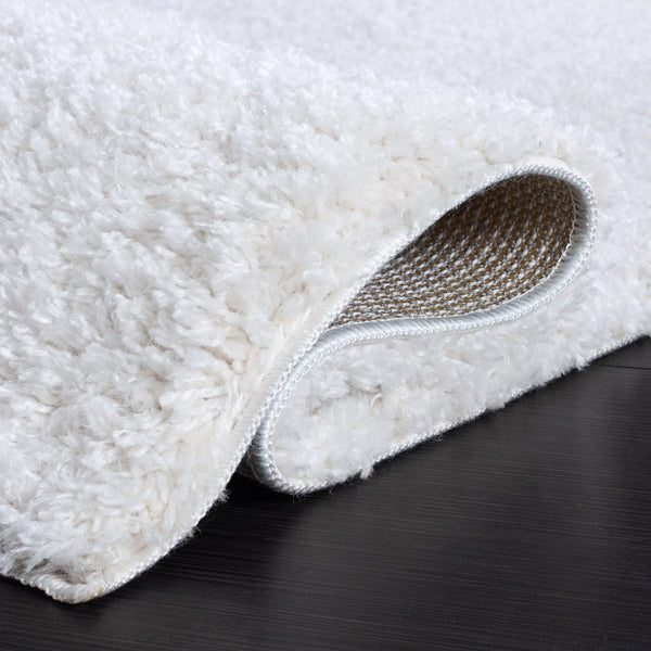 Safavieh Atlantis Plush Ivory Shag Rug — Deep 1¾″ Pile, Flokati Texture, Easy-Care Polyester For Cozy Rooms 6'-7" x 6'-7" ATS100A-7SQ