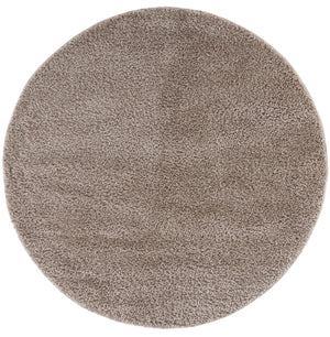 Safavieh Atlantis Plush Round Shag Rug Beige — Flokati-Style 1.75" Pile, Durable Power-Loomed Comfort 6'-7" x 6'-7" ATS100B-7R