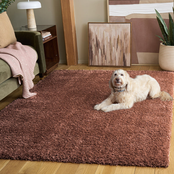 Safavieh Atlantis Plush Rose Shag Rug — Power‑Loomed Flokati Texture, 1.75" Pile, Cozy Modern Accent For Rooms 6'-7" x 6'-7" ATS100P-7SQ
