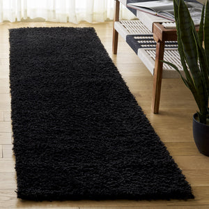 Safavieh Atlantis Luxurious Black Shag Runner — Plush Flokati Texture, Durable Power-Loomed Turkish Craftsmanship 2'-2" x 8'-0" ATS100Z-28