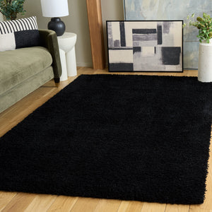 Safavieh Atlantis Luxe Black Shag Rug — Plush 1.75" Flokati Pile, Durable Power-Loomed Backing, Turkish Craftsmanship 6'-7" x 6'-7" ATS100Z-7SQ