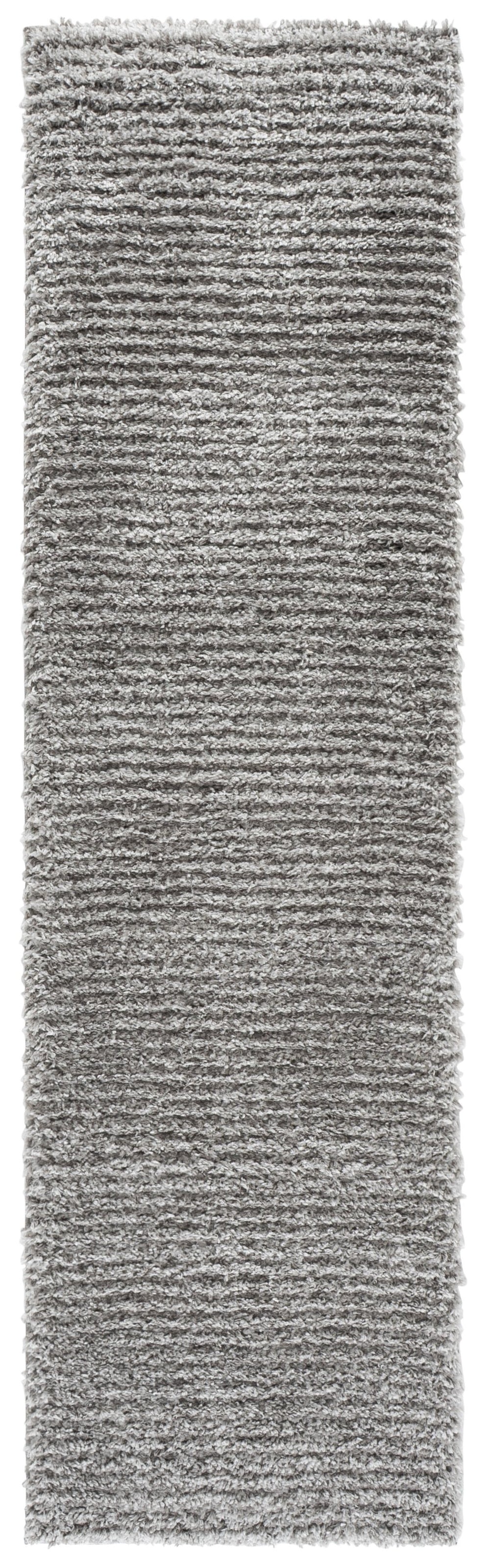 Safavieh Atlantis Plush Round Shag Rug — Grey & Light Grey Minimalist Flokati Pile, Cozy Modern Accent 6'-7" x 6'-7" ATS102F-7R