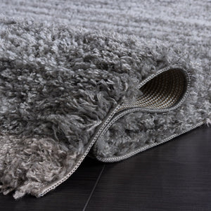 Safavieh Atlantis Plush Shag Runner Grey Ivory — 1.75" Pile, Power-Loomed Turkey, Soft Durable Hallway Rug 2'-2" x 8'-0" ATS104F-28
