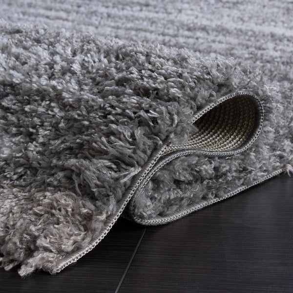 Safavieh Atlantis Plush Shag Square Area Rug In Grey Ivory — Cozy Flokati Feel, Power-Loomed Durability, Soft Underfoot 6'-7" x 6'-7" ATS104F-7SQ