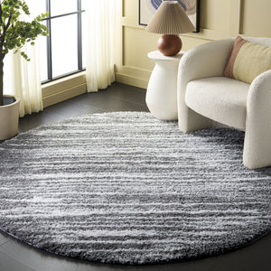 Safavieh Atlantis Plush Shag Runner Grey Ivory — 1.75" Pile, Power-Loomed Turkey, Soft Durable Hallway Rug 2'-2" x 8'-0" ATS104F-28