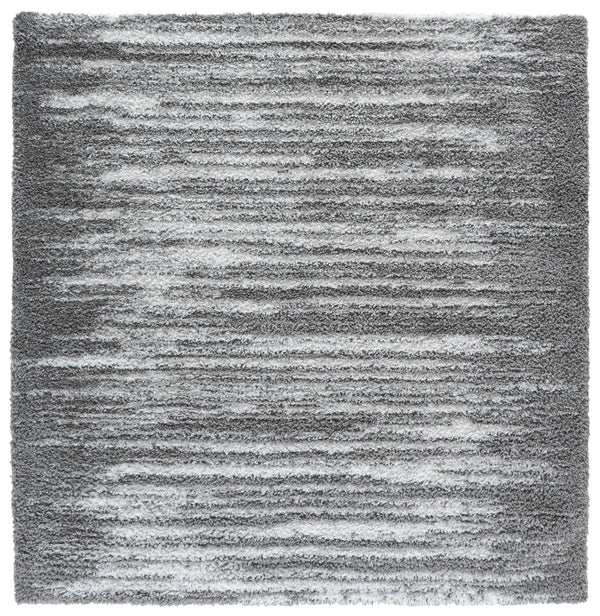 Safavieh Atlantis Plush Shag Square Area Rug In Grey Ivory — Cozy Flokati Feel, Power-Loomed Durability, Soft Underfoot 6'-7" x 6'-7" ATS104F-7SQ