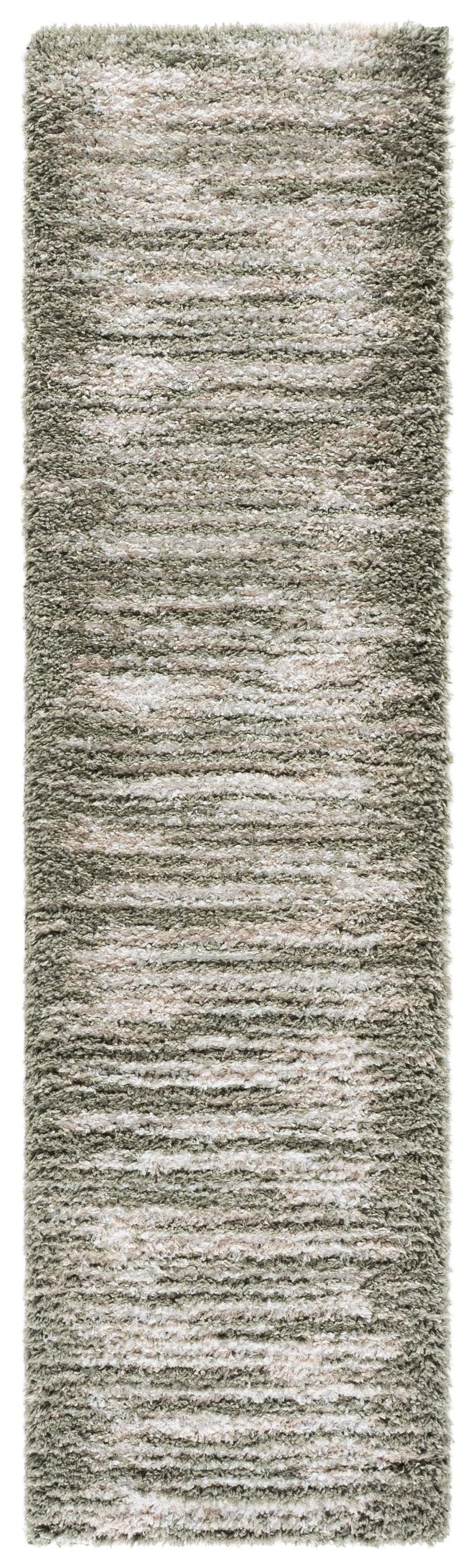 Safavieh Atlantis Plush Shag Runner In Serene Green And Ivory — Deep Pile Comfort, Power-Loomed Turkish Quality 2'-2" x 8'-0" ATS104Y-28