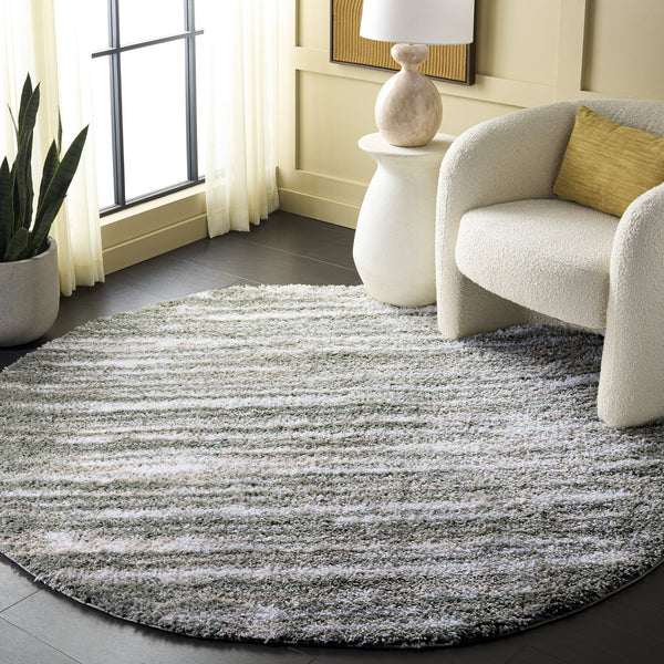 Safavieh Atlantis Shag Area Rug Green Ivory — Plush 1.75" High-Pile Cozy Flokati-Inspired Accent Rug For Living Spaces 4'-0" x 6'-0" ATS104Y-4
