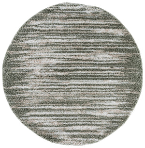 Safavieh Atlantis Plush Round Shag Rug In Green & Ivory — Flokati-Style Pile, Power-Loomed Durability, Cozy Elegance 6'-7" x 6'-7" ATS104Y-7R