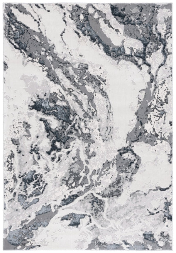 Safavieh Aura Power Loomed Geometric Area Rug Plush Transitional Accent for Living Spaces Off-White AUA200A-5