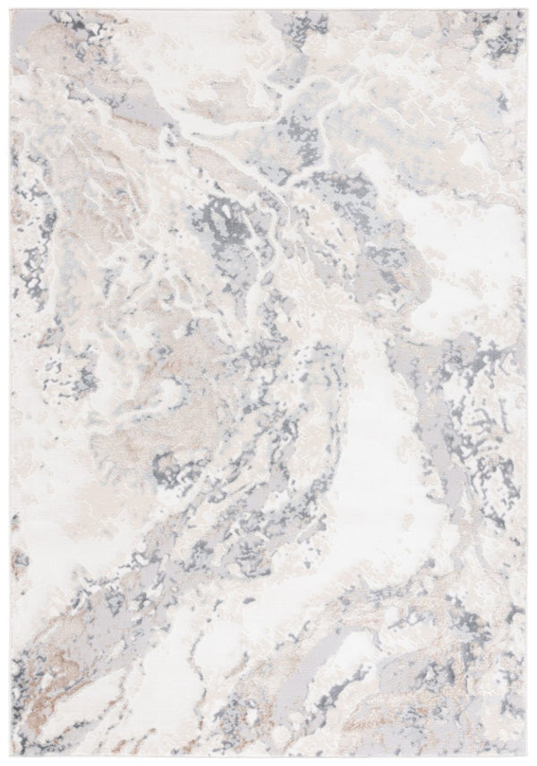 Safavieh Aura Power Loomed Geometric Area Rug Plush Transitional Accent for Living Spaces Beige AUA200B-5