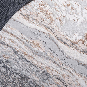 Safavieh Aura Oval 7X10 Rug Beige Grey — Low-Profile Power-Loomed Turkish Blend, Durable Contemporary Texture AUA201B-7