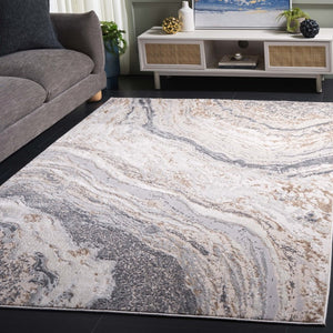 Safavieh Aura Power-Loomed Turkish Area Rug Neutral Tones Low Pile for Modern Living Rooms Beige AUA201B-5