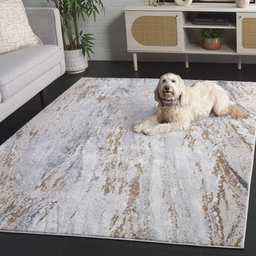 Safavieh Aura Oval 7X10 Rug Grey Beige - Low‑Pile Turkish Power‑Loomed Blend, Durable Soft Texture For Living Rooms AUA202F-7