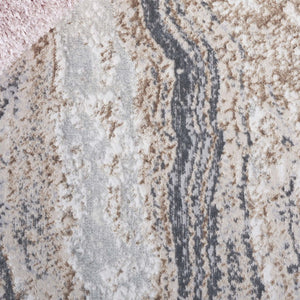 Safavieh Aura Geometric Area Rug Power Loomed in Turkey for Modern and Transitional Living Rooms Beige 5'-3" x 7'-0" AUA203B-5