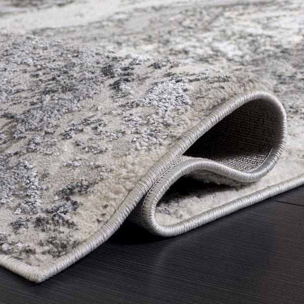 Safavieh Aura Geometric Area Rug Power Loomed in Turkey for Modern and Transitional Living Rooms Gray 5'-3" x 7'-0" AUA203F-5
