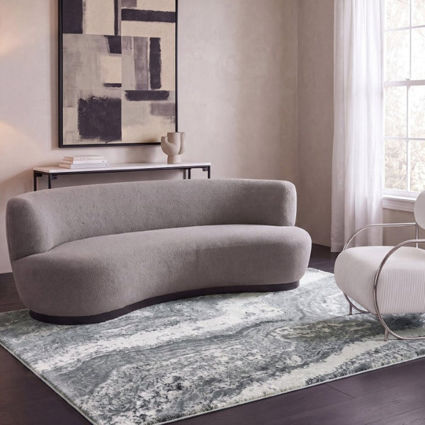Safavieh Aura Geometric Area Rug Power Loomed in Turkey for Modern and Transitional Living Rooms Gray 5'-3" x 7'-0" AUA203F-5
