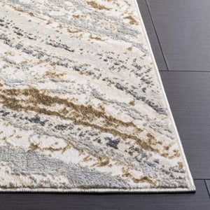 Safavieh Aura Power Loomed Geometric Area Rug Neutral Tones for Modern Living Spaces Beige 5'-3" x 7'-0" AUA204B-5